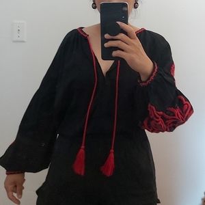 Zara embroidery blouse